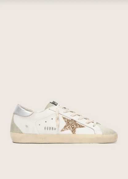 Super-Star paillettes dorées et daim gris