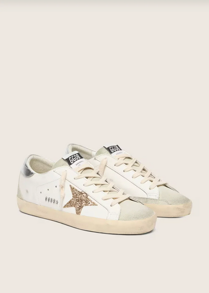 Super-Star paillettes dorées et daim gris
