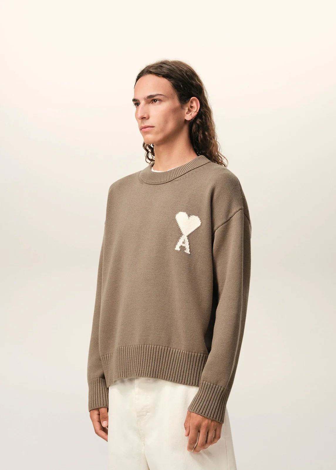 PULL BEIGE COL ROND AMl