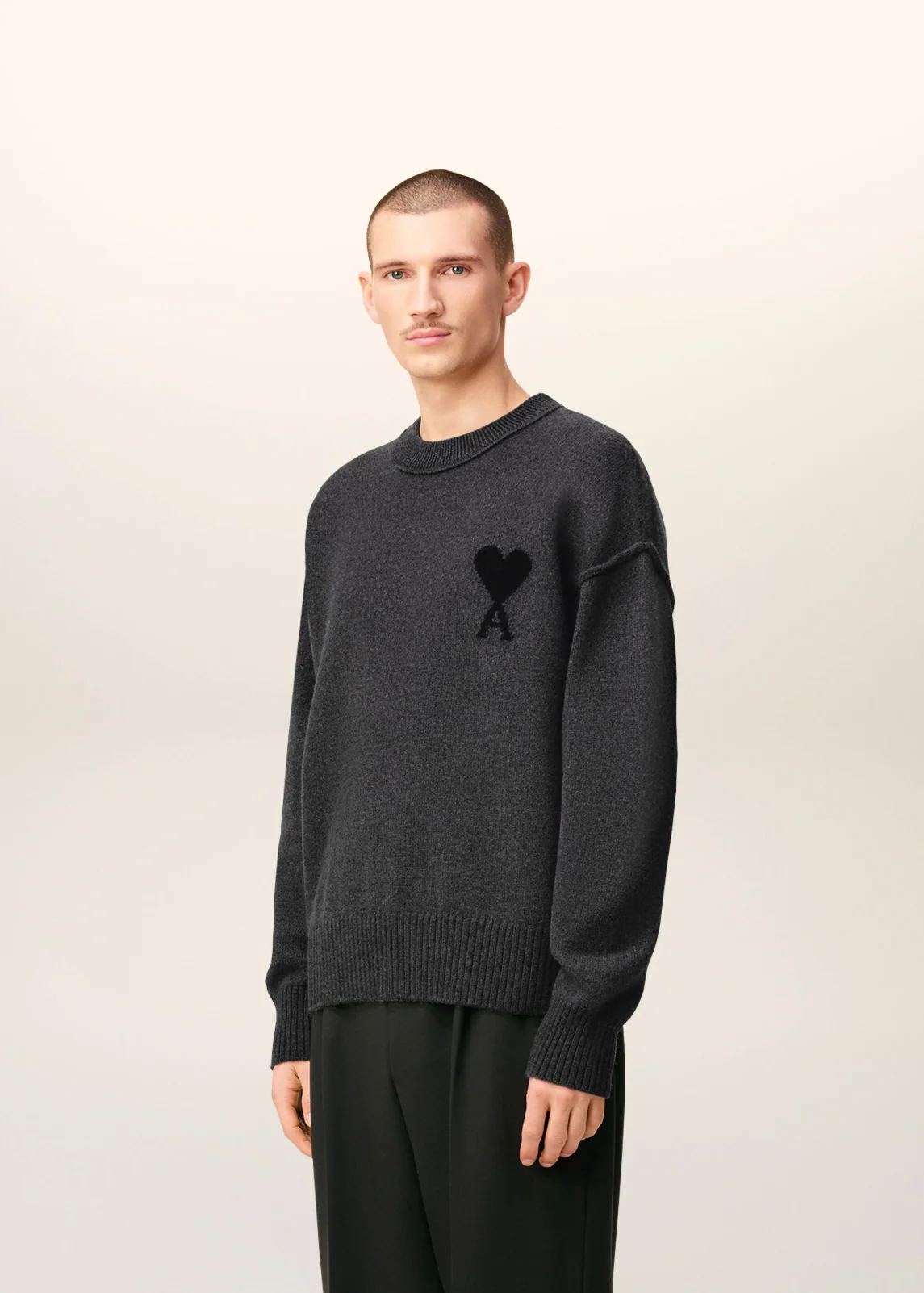 PULL GRIS COL ROND AMl
