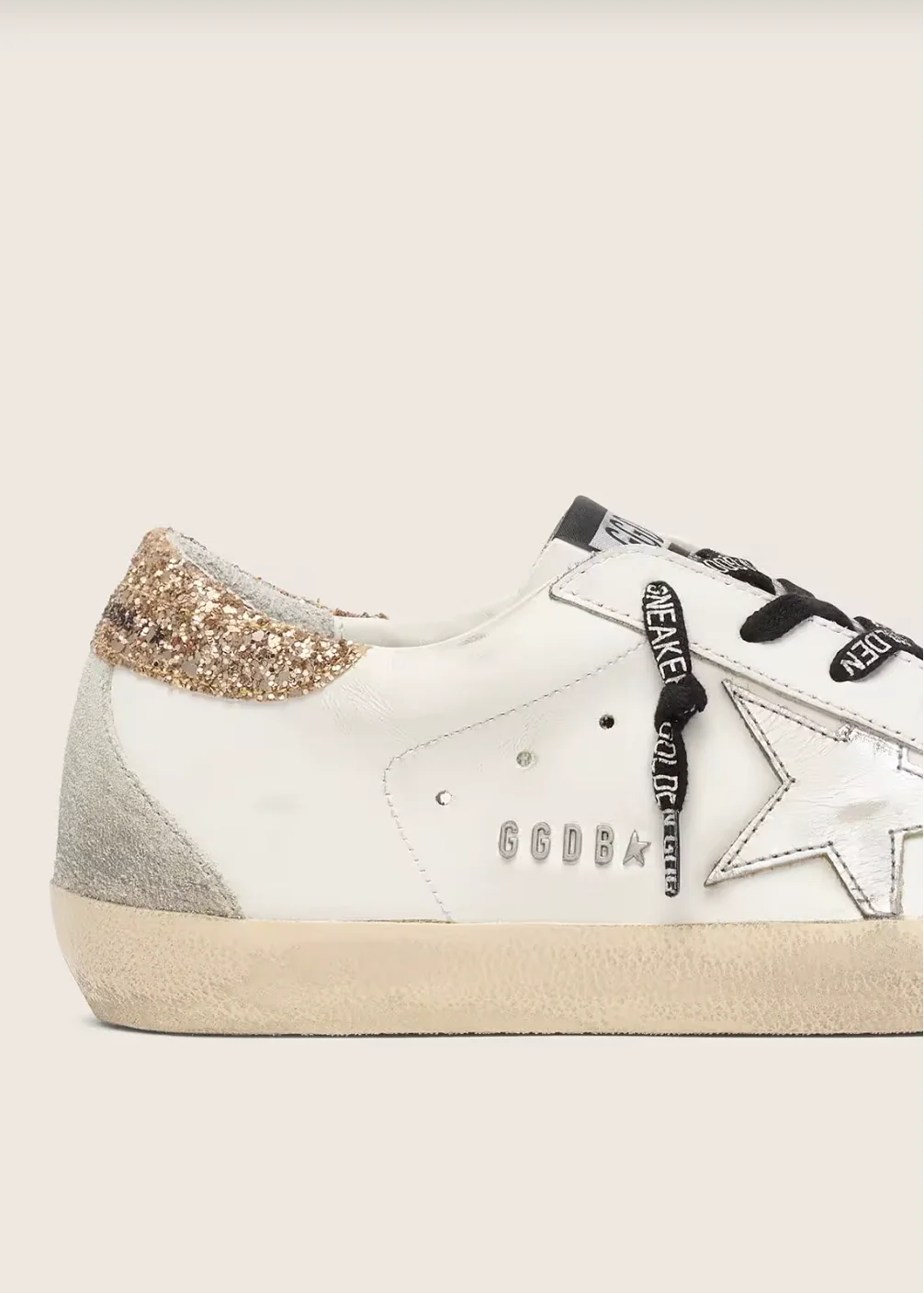Super-Star cuir blanc avec paillette