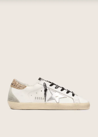 Super-Star cuir blanc avec paillette
