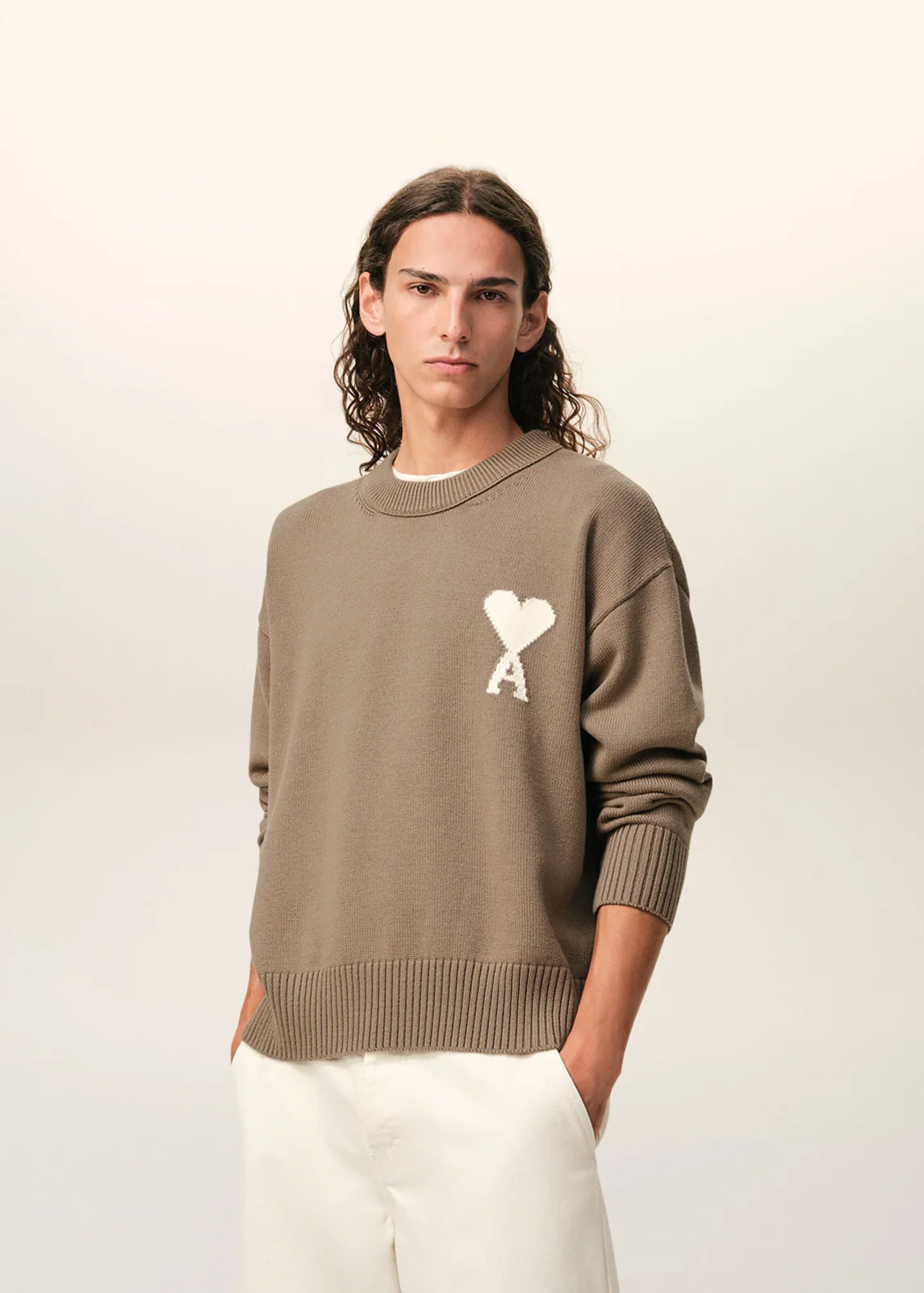 PULL BEIGE COL ROND AMl