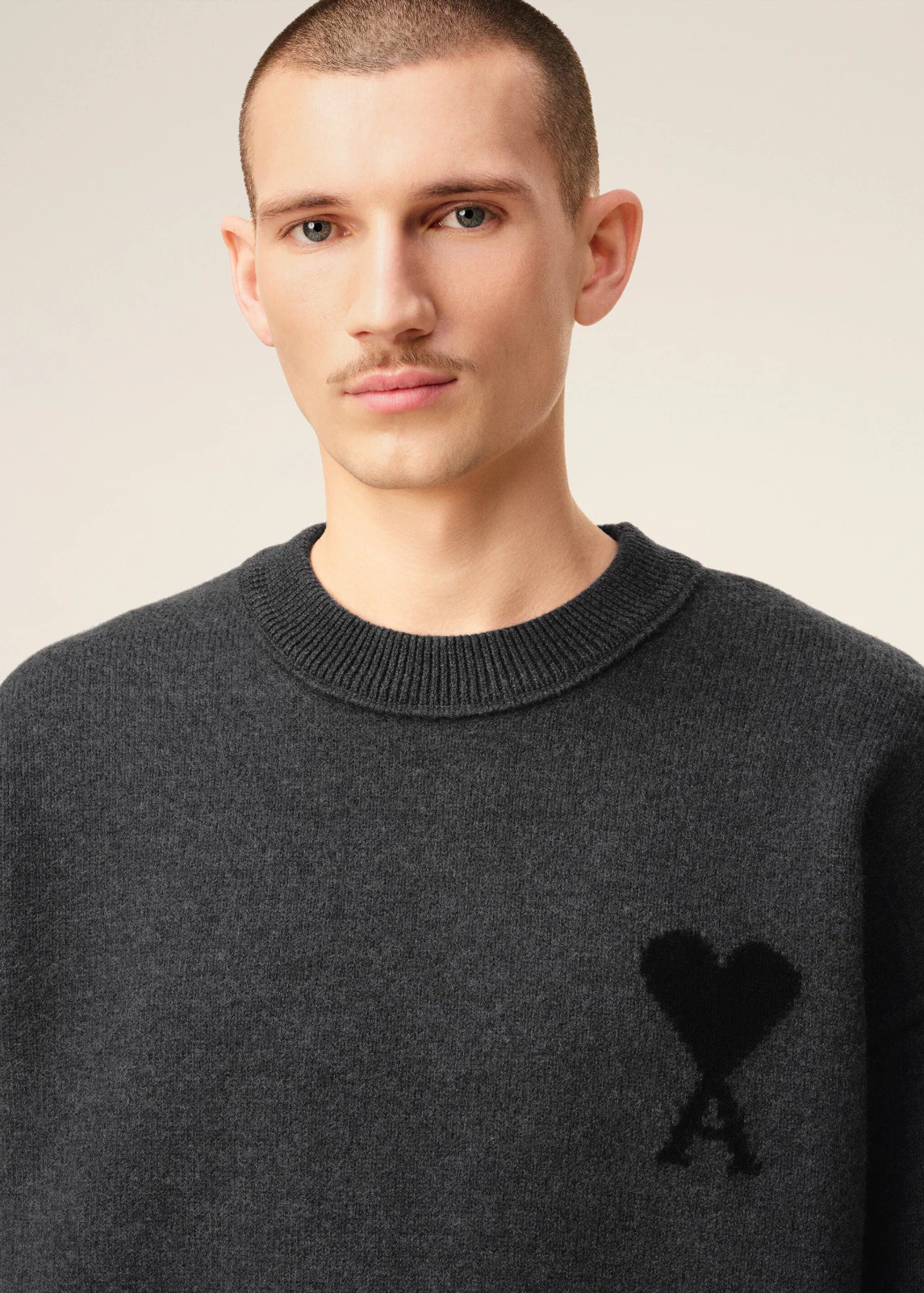 PULL GRIS COL ROND AMl